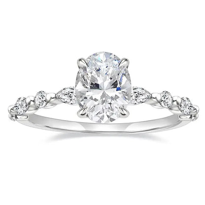 14K Gold Plated 3CT Oval CZ Engagement Ring