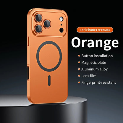For iPhone 17 Pro Max Air 16 15 14 13 12 Metalic Magnetic Case with Lens Cover