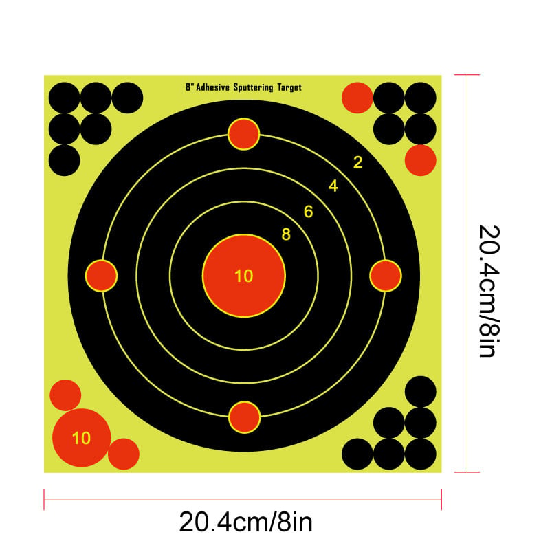 8x8 Inch Self-Adhesive Target Stickers  – Quick Peel & Stick Shooting Paper