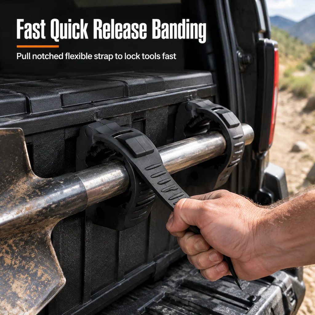 Quick Installation Tool Clamps Stable Mounting Brackets for 3-4cm Tools in Vehicles and Indoors