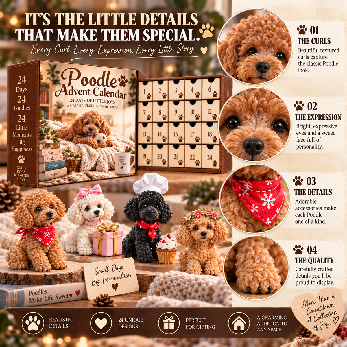 🐩24 Days of Poodle Happiness – Christmas Advent Calendar | 24 Unique Poodle Collectible Figurines