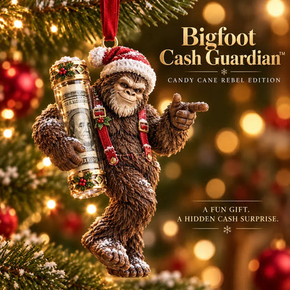 ⏰ LAST DAY SALE 49% OFF! 🎄👣 3D Bigfoot Christmas Cash Gift Ornament – Holiday Money Holder Keepsake ✨
