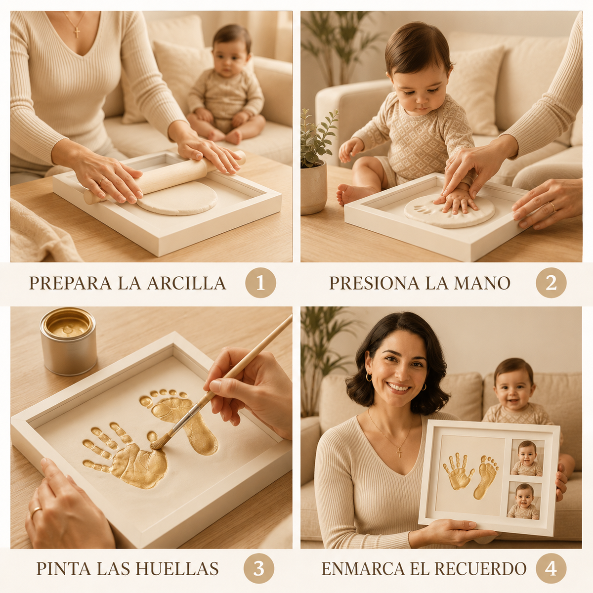 👣 Baby Hand & Footprint Keepsake Frame – Clay Print & Photo Memory Kit