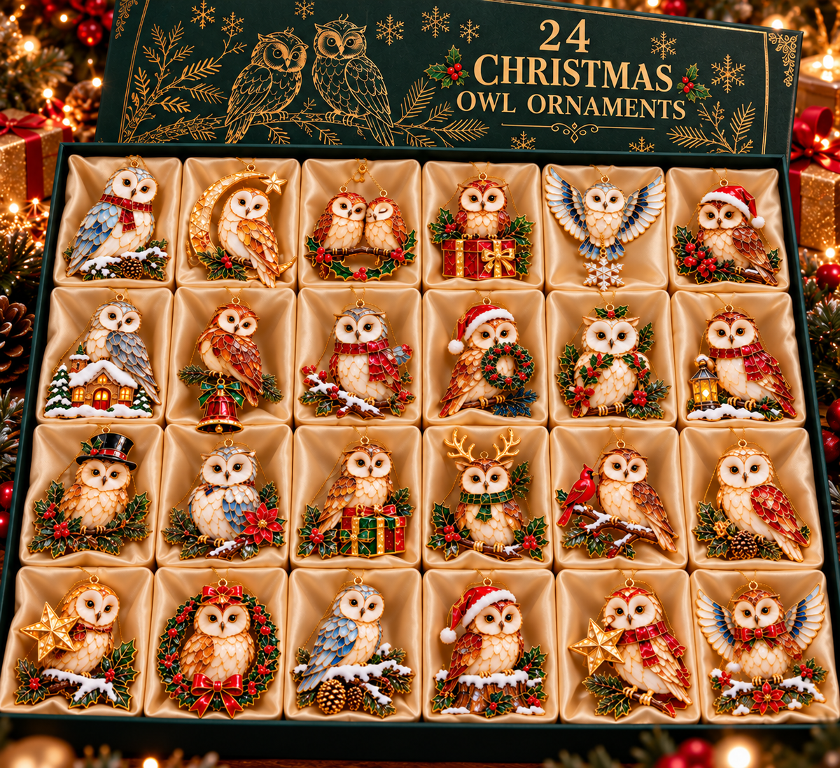 🦉🎄 Whooo's Coming for Christmas?!Stained-Glass Owl Advent Calendar