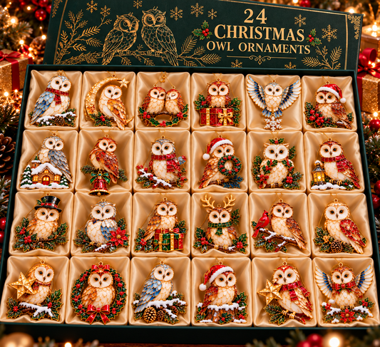 🦉🎄 Whooo's Coming for Christmas?!Stained-Glass Owl Advent Calendar
