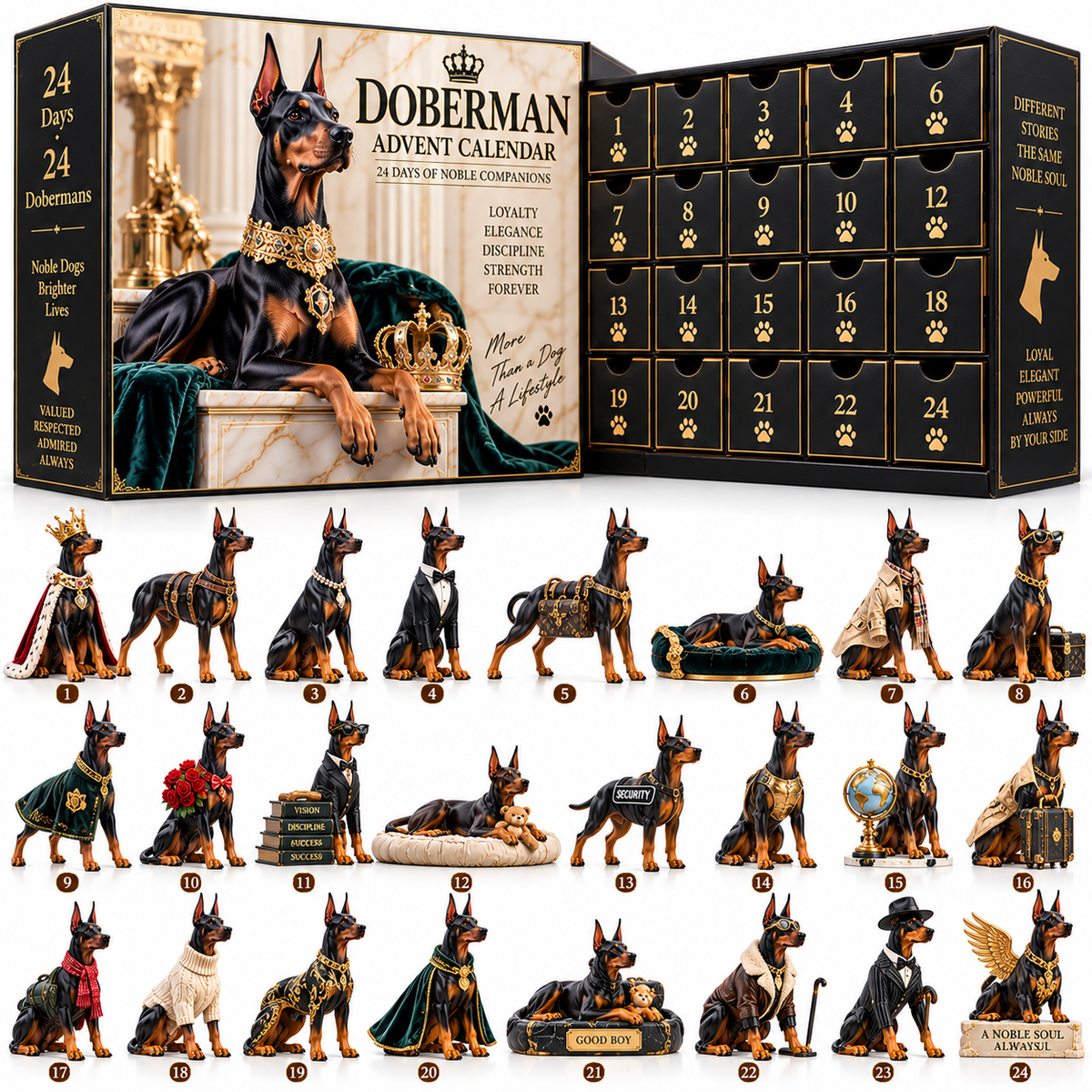 🐕‍🦺One Noble Soul, 24 Different Stories – Doberman Countdown Collection