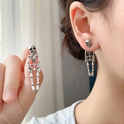 💀Halloween Skeleton Skull Earrings for Women Spooky Cosplay