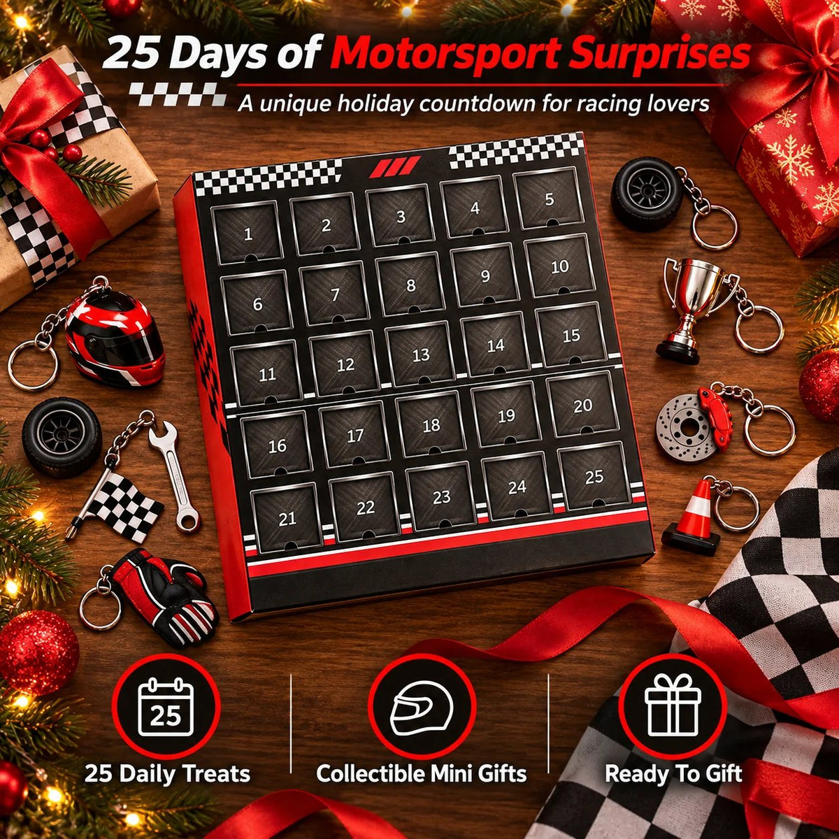 🏁  25-Day Formula Racing Advent Calendar – Ultimate Christmas Countdown for Racing Fans