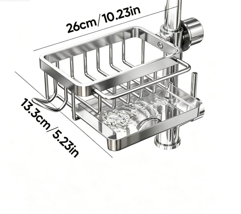 Faucet Drainer Basket – No-Drill Sink Organizer - Style 3