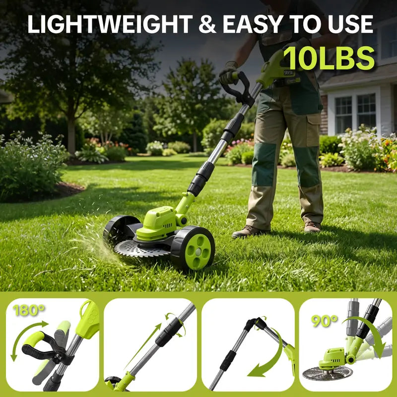 3-in-1 Cordless String Trimmer, Edger & Mini Mower – 2 Batteries Included