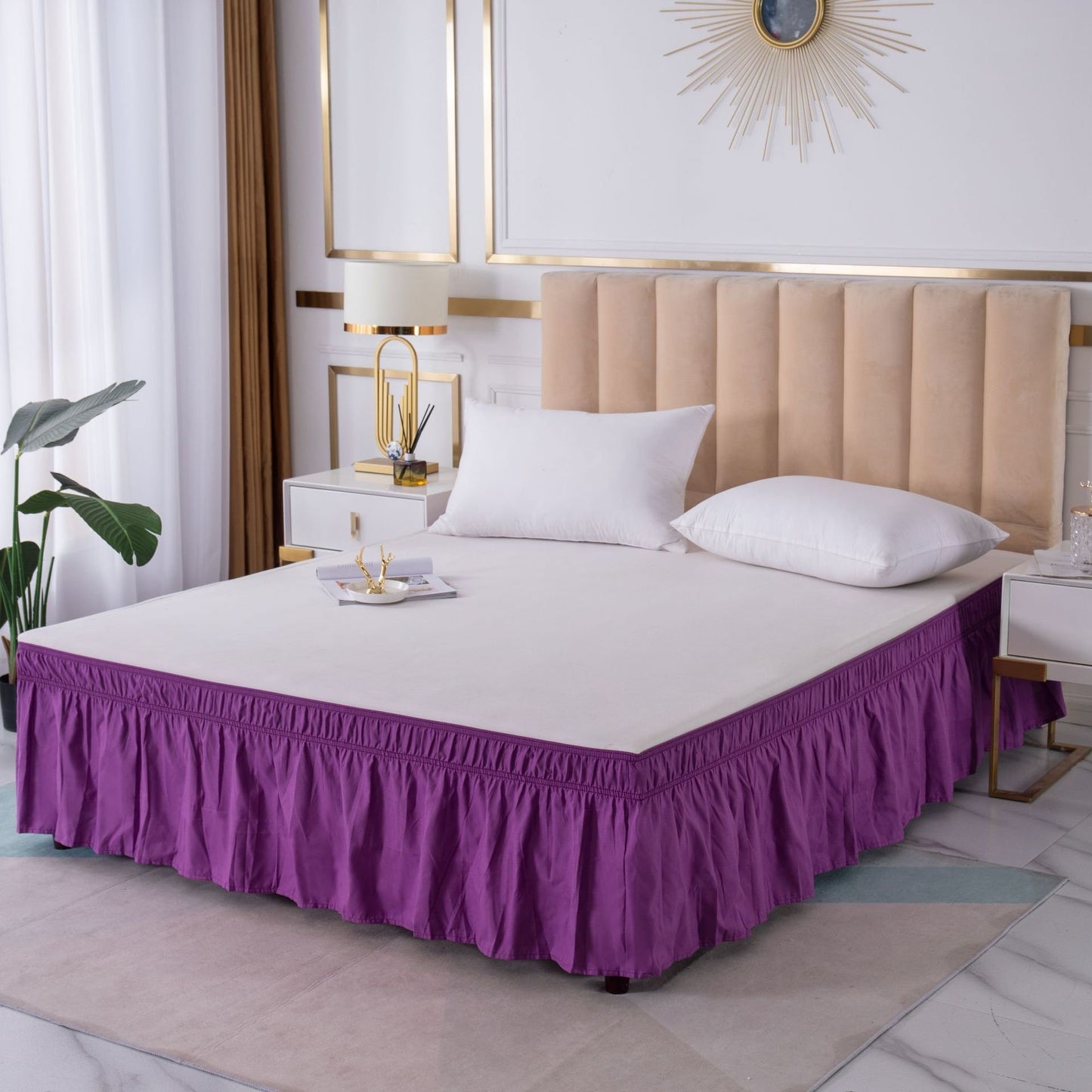 Adjustable Elastic Belt Drop Bed Skirt