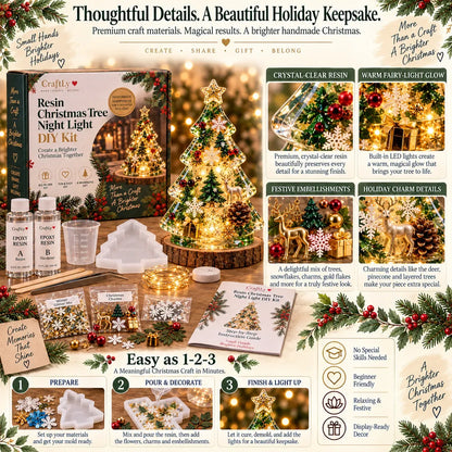 🎄 DIY Christmas Tree Night Light Kit — 💕 Step-by-Step Guide Included