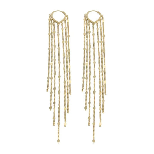 14K Gold Plated Long Tassel Earrings for Women