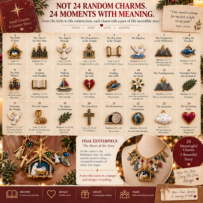 ✨The Story of Jesus – 24 Days of Faith Charm Necklace Collection