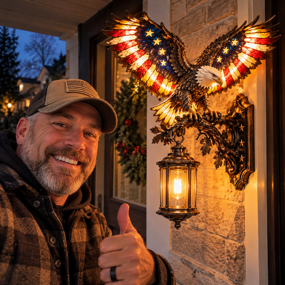 🦅🇺🇸 Freedom Wings – Patriotic Eagle Porch Wall Light