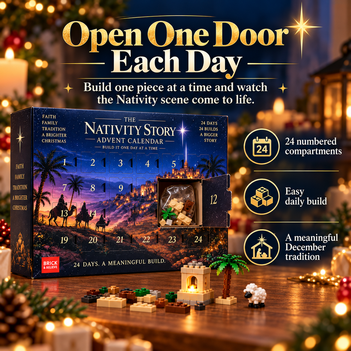 🎄 Nativity Building Advent Calendar | 24 Daily Builds to Create a Complete Christmas Scene 🧱