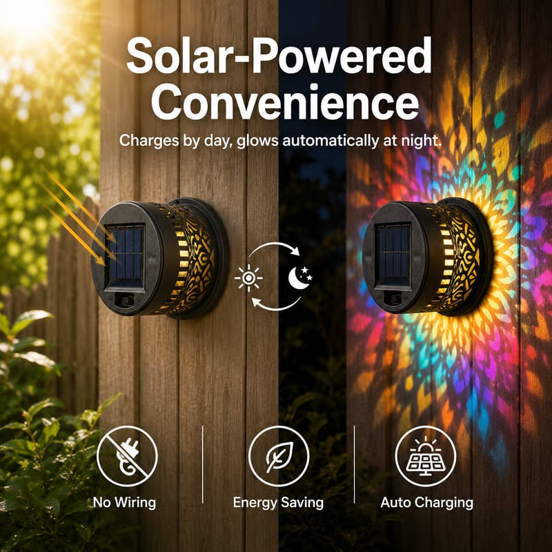 Solar Fence Lights Metal Solar Powered