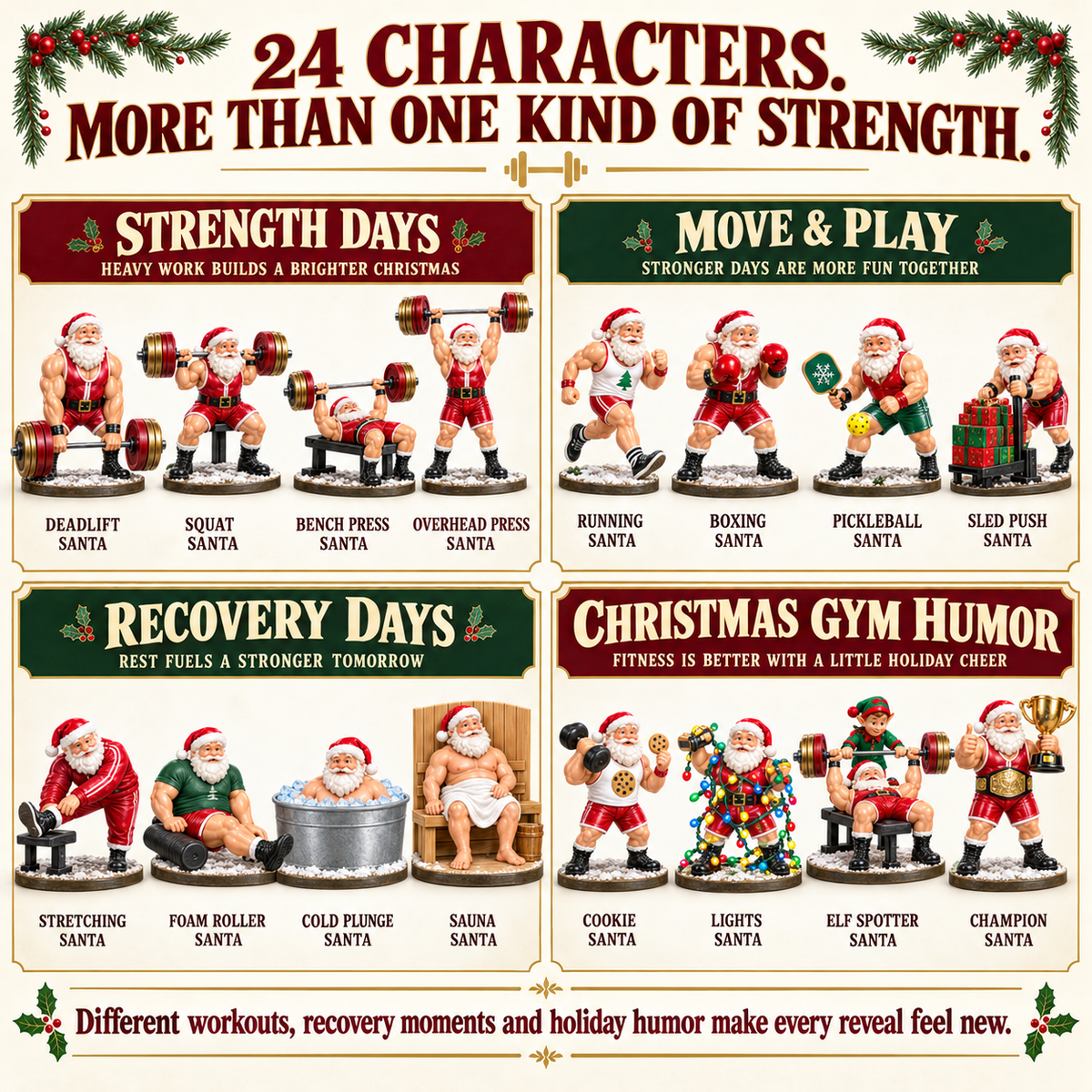 🏋️ North Pole Fitness Club – 24-Day Santa Advent Calendar