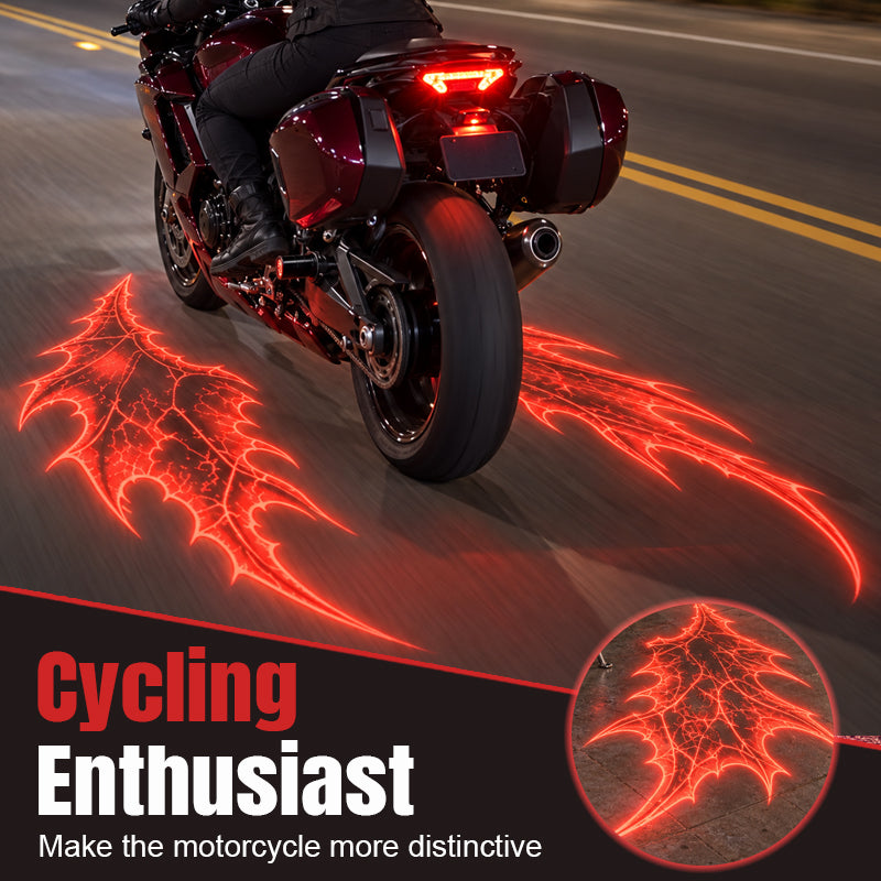 🏍️Motorcycle Devil Wing Projection Lights – Cool LED Ground Lighting for Riders!