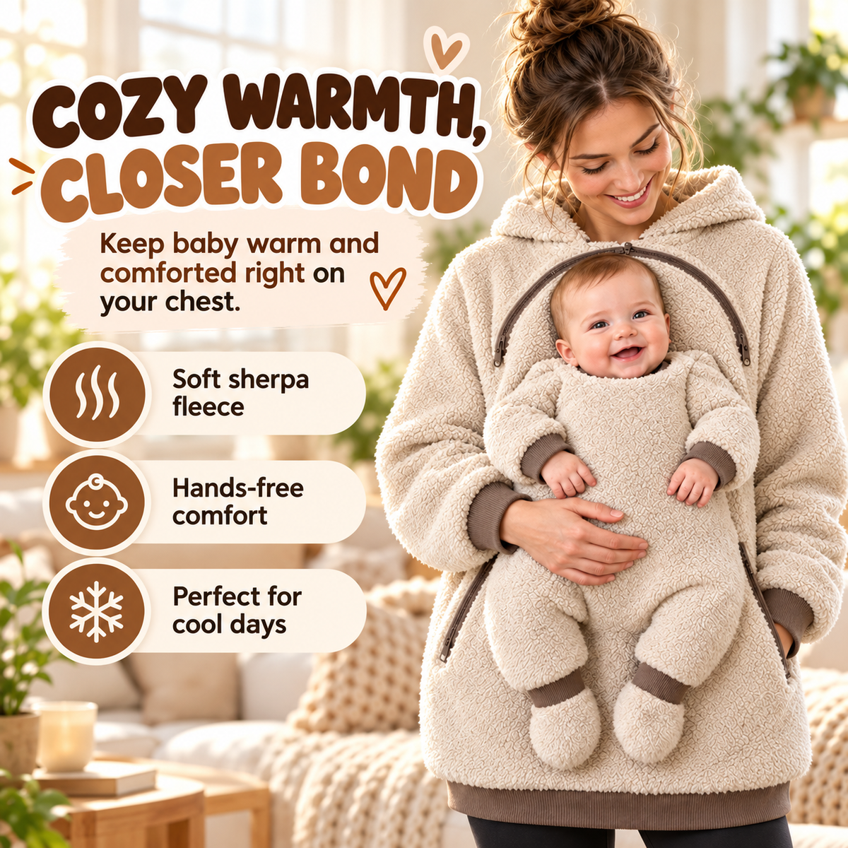 🧸 mom-baby-plush-hoodie-Cozy Baby Carry Hoodie – Soft Sherpa Warmth for Mom & Baby