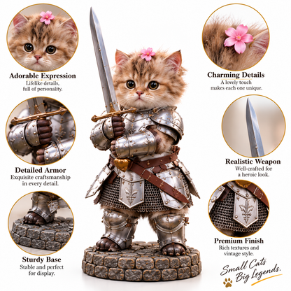 24 Days of Knight Cats – 24 Legendary Fantasy Cat Figurines | Christmas Countdown Collectible Gift Set