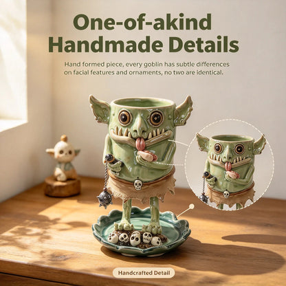 🤣🪴The Goblin Pot — Handmade Ceramic Monster Planter That Gives Your Plants a Face