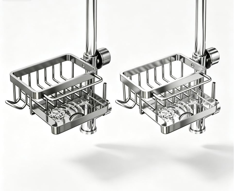 Faucet Drainer Basket – No-Drill Sink Organizer - Style 7