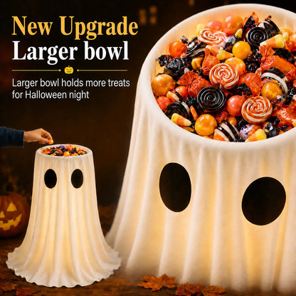 Halloween glowing ghost candy holder bowl