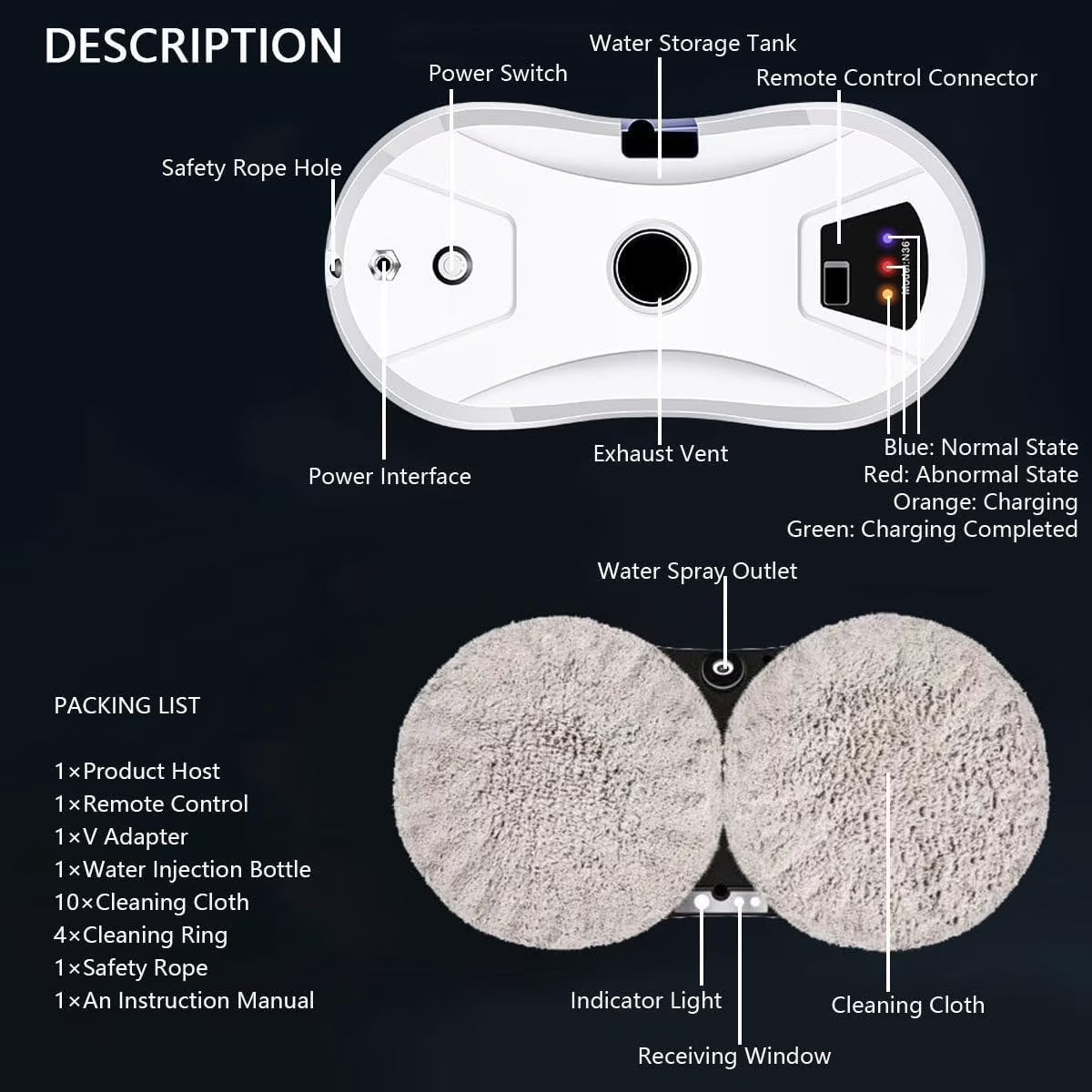 Smart Spray Window Washing Robot For Glass Cleaning