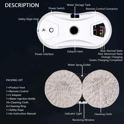 Smart Spray Window Washing Robot For Glass Cleaning