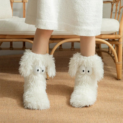 50K+ SOLD💕Women's Plush Slippers Socks Floor Socks Winter Home Indoor Thickened Fleece-Lined Anti-Slip Adult Women's Plush Snow Socks Shoe Covers
