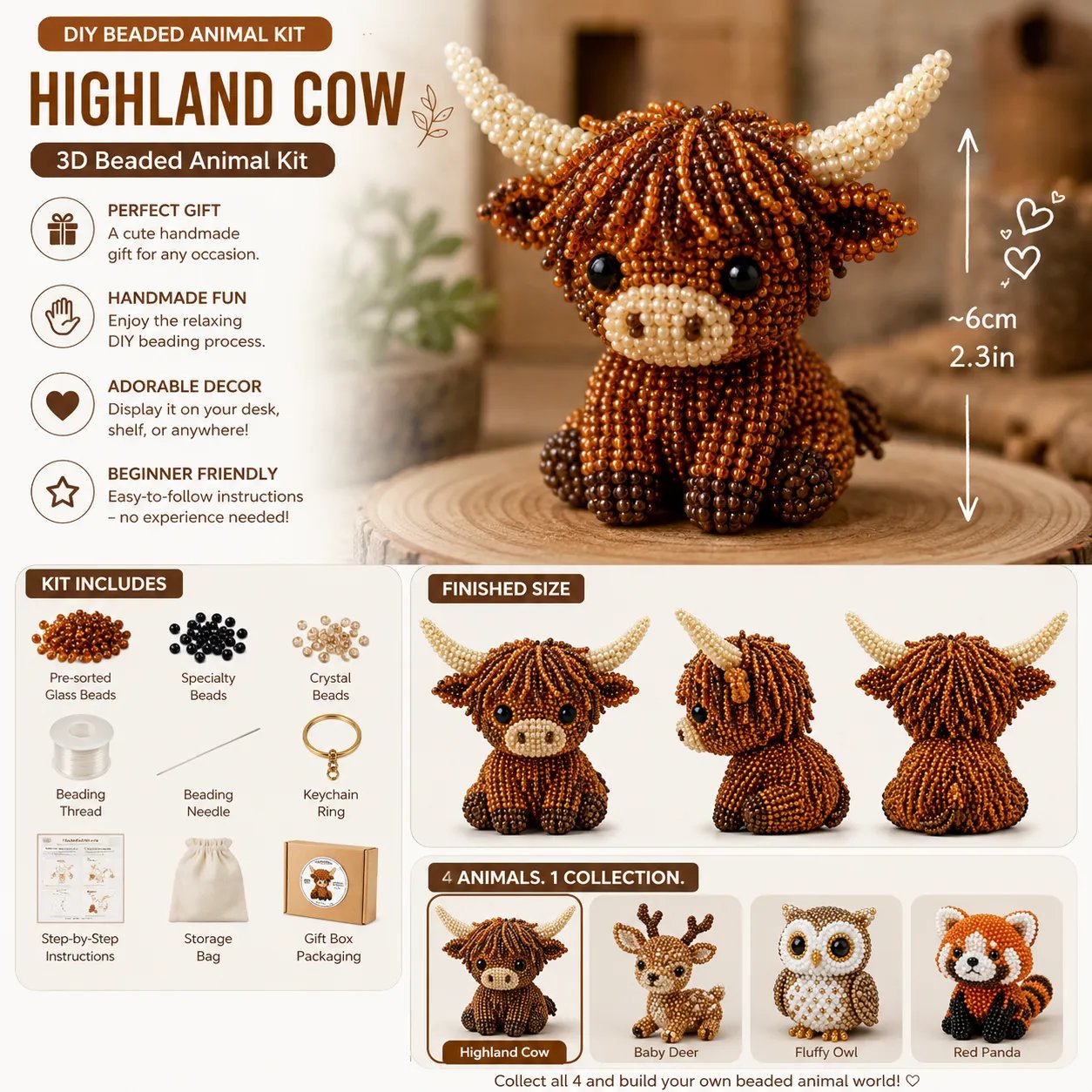 HOT🧵✨ Tiny 3D Beaded Animal DIY Kit