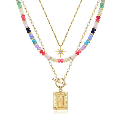 14K Gold Plated Layered Necklaces for Women