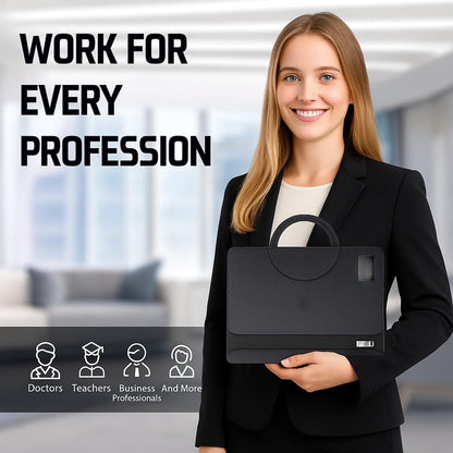 Professional Leather Business Padfolio with 8000mAh Power Bank