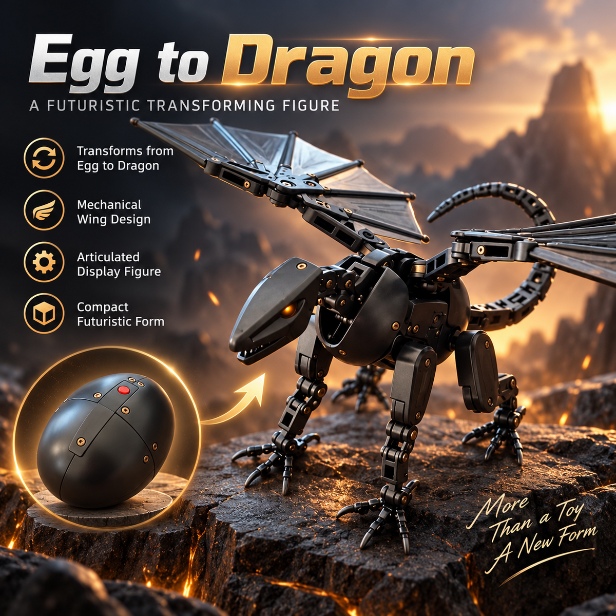 🐲DragonMorph – Egg to Dragon Transforming Mechanical Toy