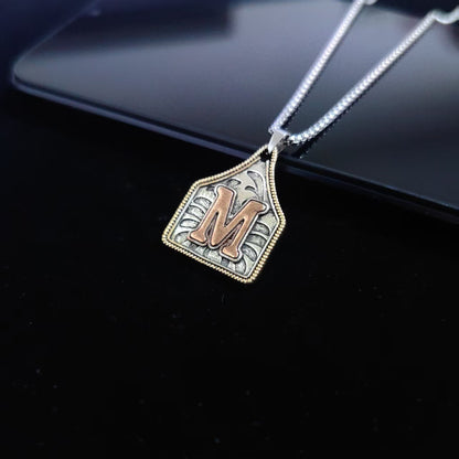 A-Z Letter Pendant Necklace - 22inch Stainless Steel