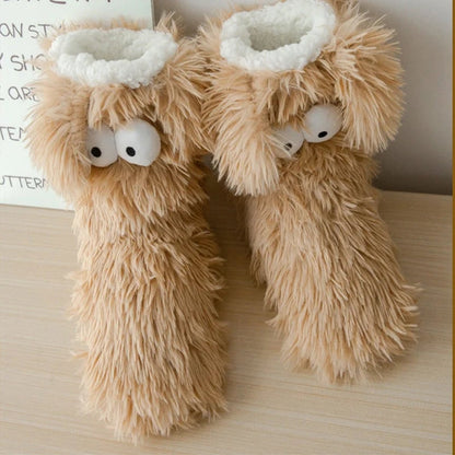 50K+ SOLD💕Women's Plush Slippers Socks Floor Socks Winter Home Indoor Thickened Fleece-Lined Anti-Slip Adult Women's Plush Snow Socks Shoe Covers