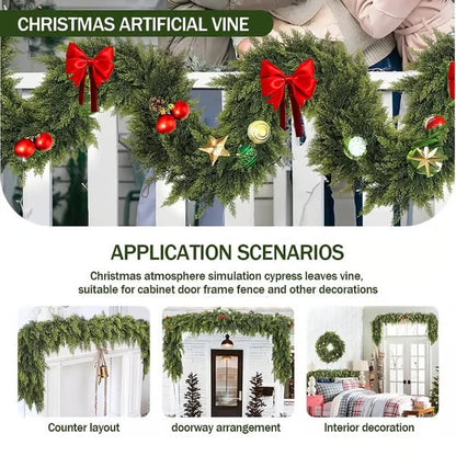 6 FT Artificial Cedar Garland – Realistic Winter Greenery