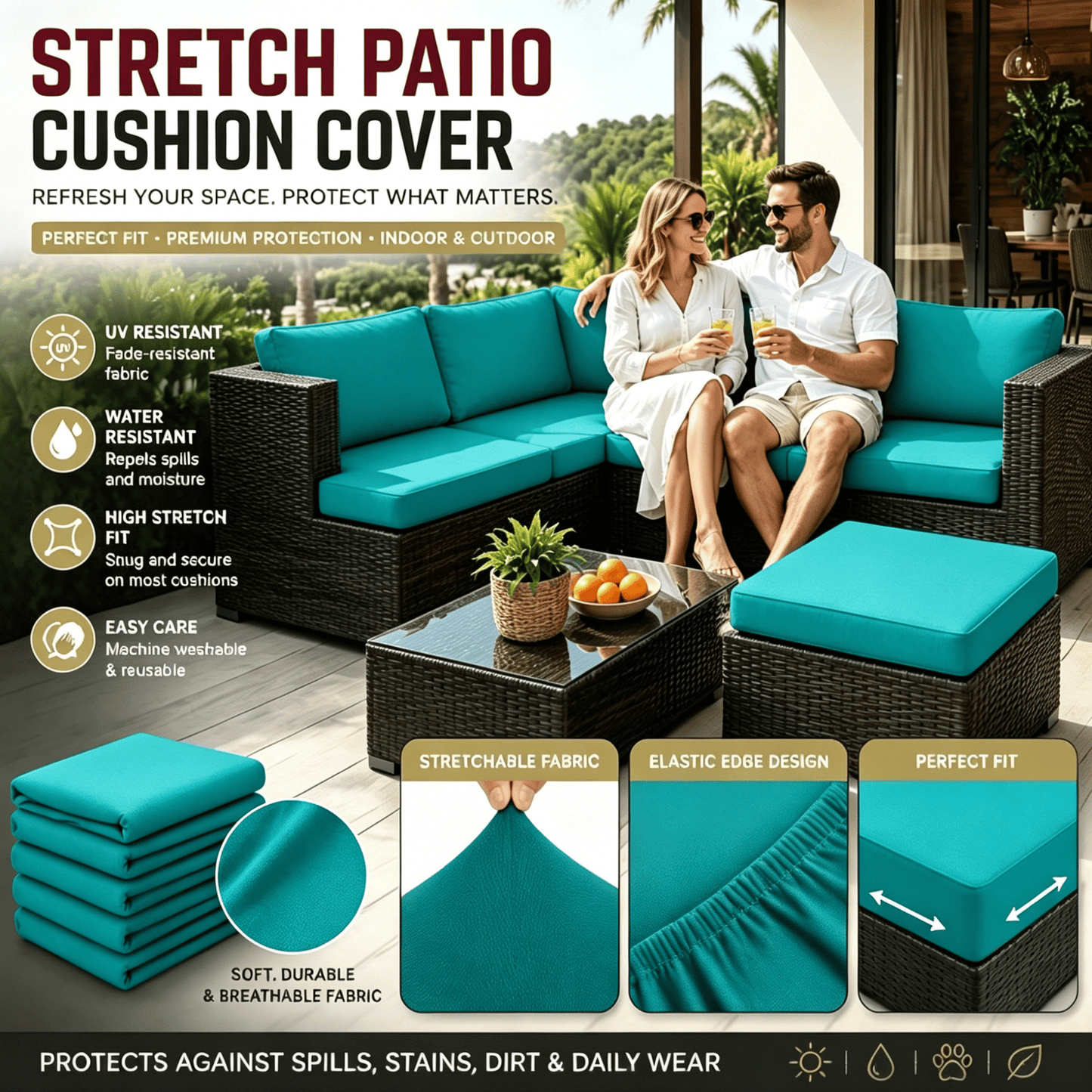 🪑 Stretch Sofa Cushion Covers