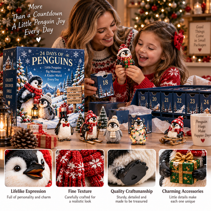 24 Days of Penguins Advent Calendar – 24 Unique Penguin Figurines | Christmas Countdown Gift