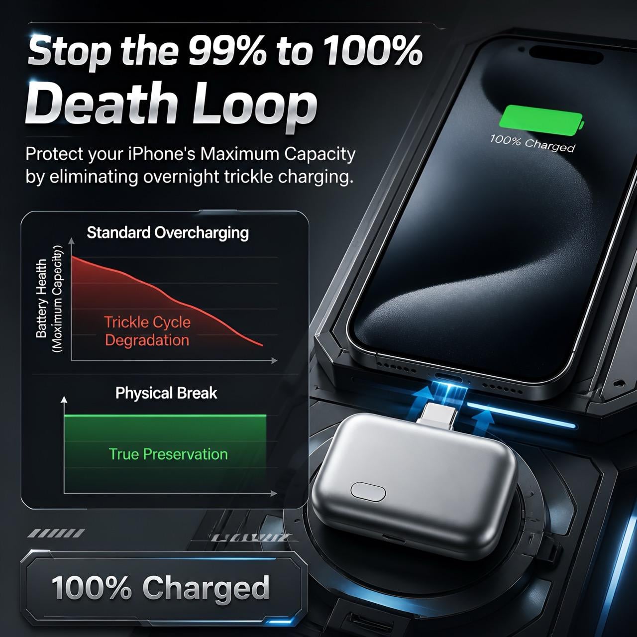 🔥Hot Sale 55% OFF ✨140W Type-C Physical-Disconnect Battery Guard - Auto & Self-Eject Charger