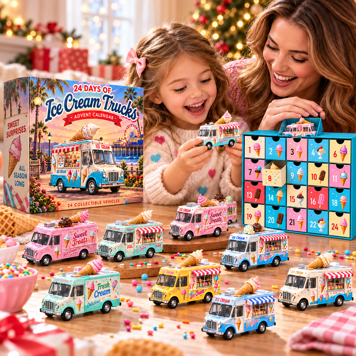 🍦 Ready for 24 Days of Sweet Surprises?! 🚚 2026 Ice Cream Trucks Advent Calendar – 24 Adorable Collectible Trucks!