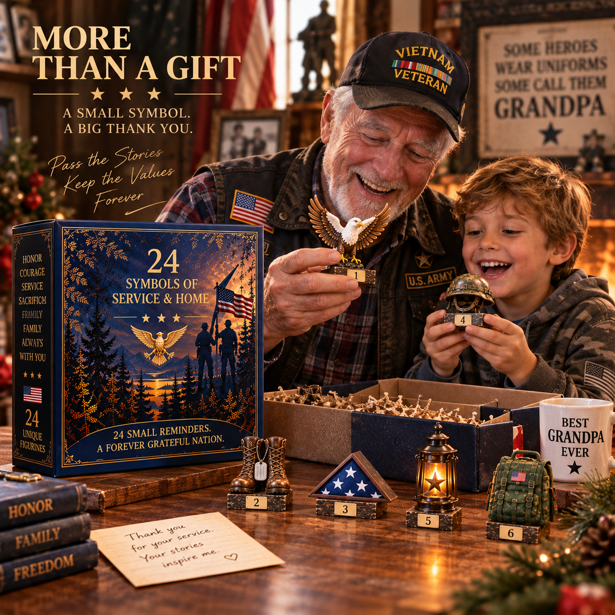 24 Symbols of Service & Home — A Meaningful Keepsake Collection for Veterans & Military Families
