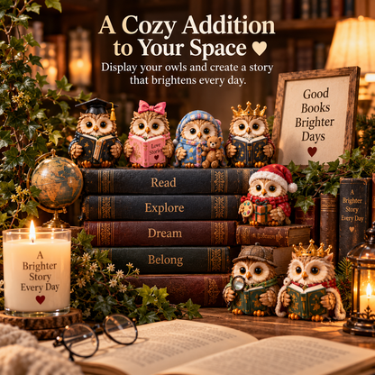 🦉 24 Days of Owl Stories — Bookish Owls & Christmas Owl Village Collection