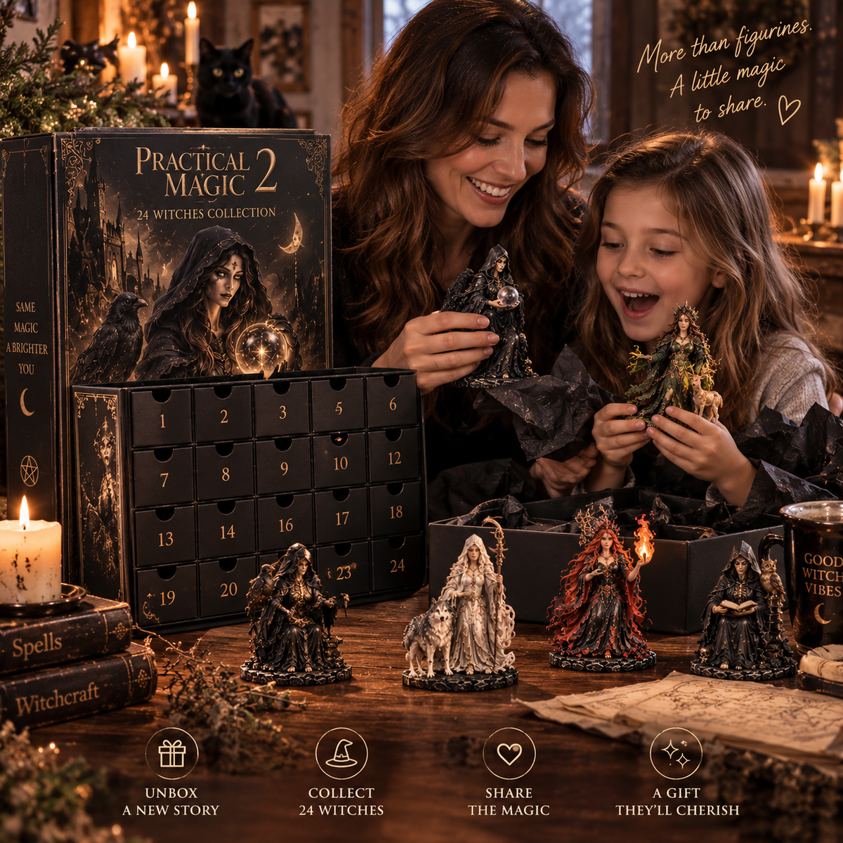 24 Days of Dark Witchcraft – 24 Unique Gothic Witch Figurines | Fantasy Advent Calendar