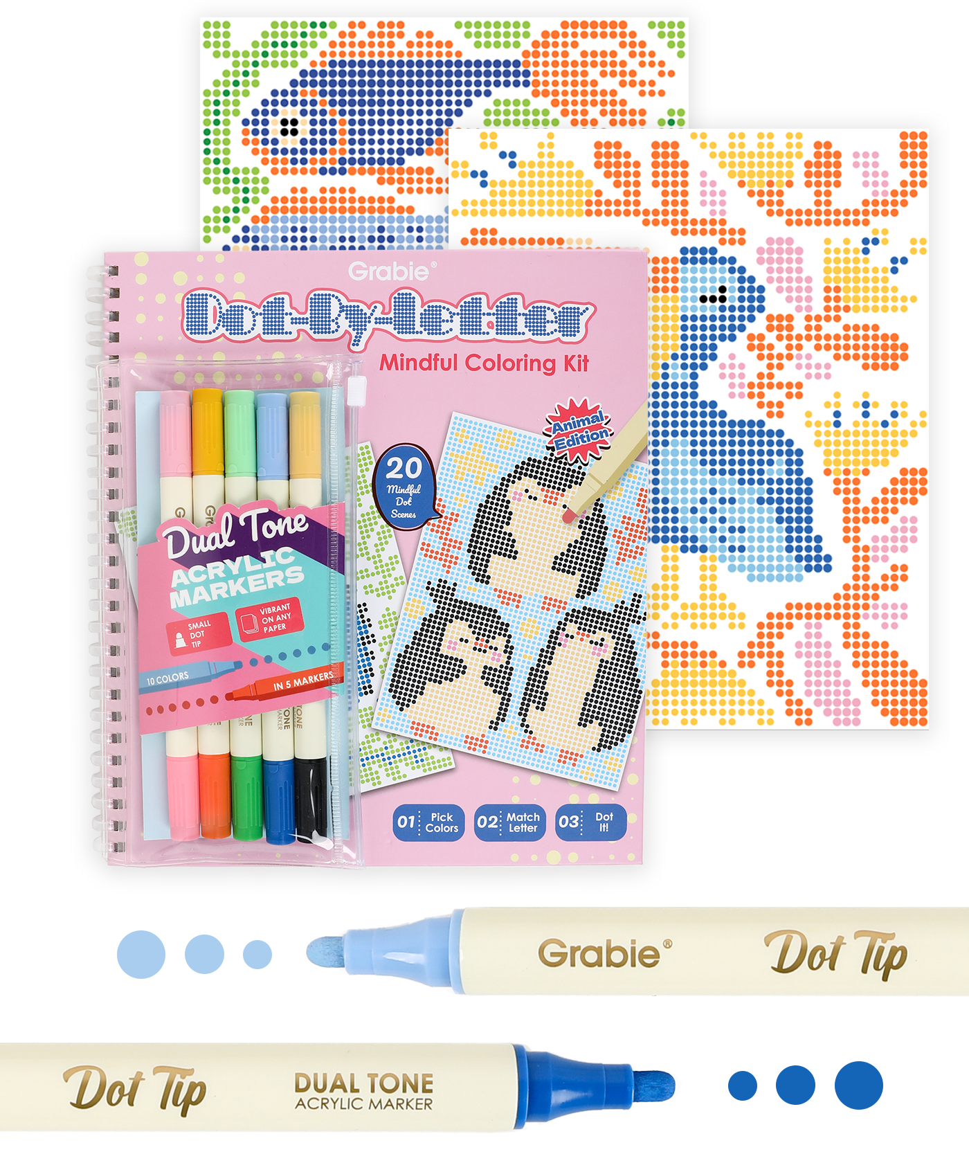 Dot-By-Letter Mindful Coloring Kit