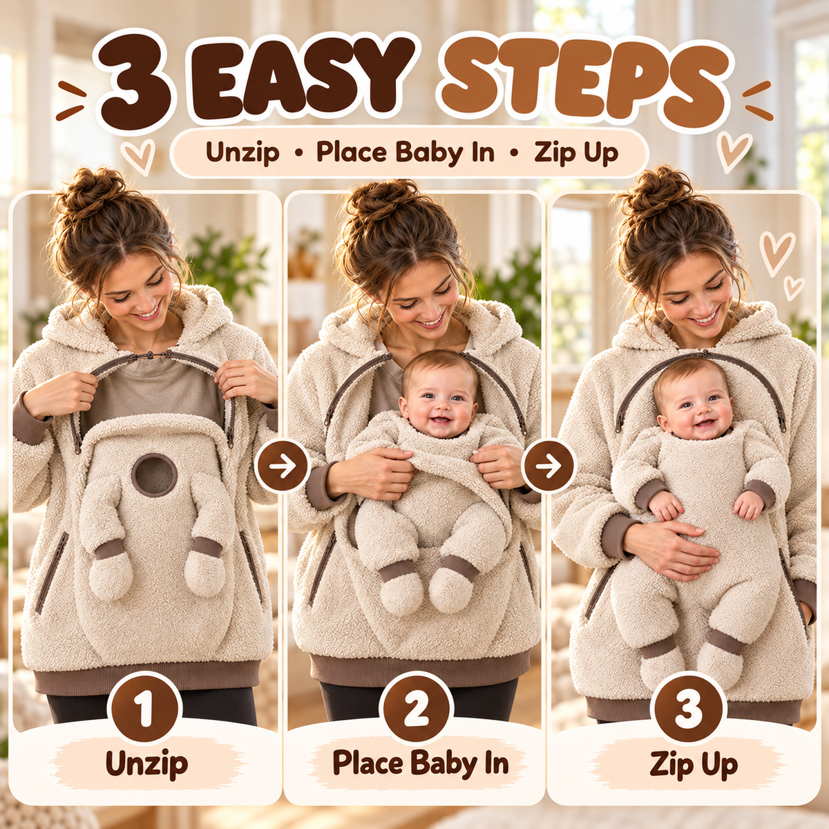 🧸 mom-baby-plush-hoodie-Cozy Baby Carry Hoodie – Soft Sherpa Warmth for Mom & Baby