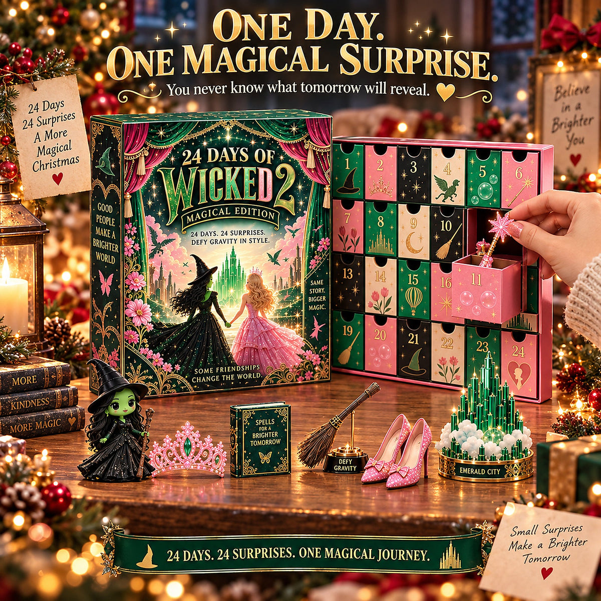 ✨ 24 Days of Emerald & Pink Magic — Magical Christmas Countdown Collection