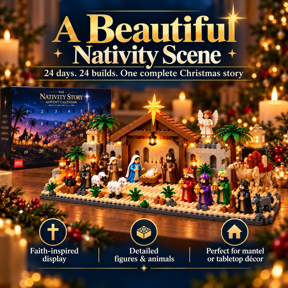 🎄 Nativity Building Advent Calendar | 24 Daily Builds to Create a Complete Christmas Scene 🧱