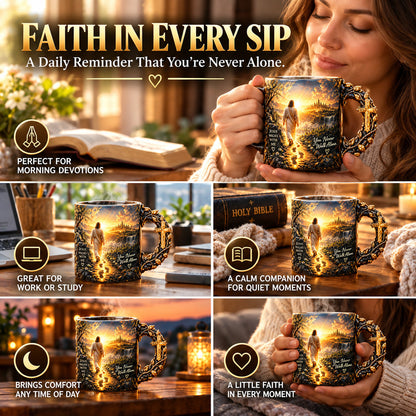 🔥 Last Day 49% OFF - 🔥✝️ Need a Little Faith With Your Coffee?! ☕ Jesus Walks With Me Heat-Reveal Mug – A Warm Reminder You're Never Alone!